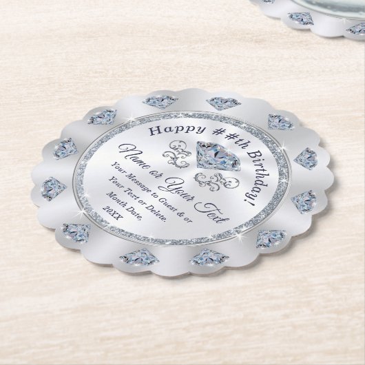 カスタム使い捨てコースター、誕生日、記念日 ペーパーコースター (アングル)