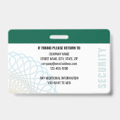 カスタム保安責任者IDフォトグリーン バッジ (裏面)