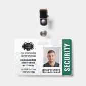 カスタム保安責任者IDフォトグリーン バッジ (正面 （クリップ付）)