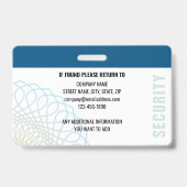 カスタム保安責任者IDフォトブルー バッジ (裏面)