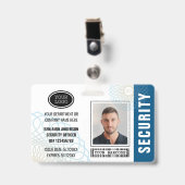 カスタム保安責任者IDフォトブルー バッジ (正面 (クリップ付))