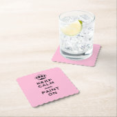 カスタム保Calm （あなたの言葉）ピンク6のセット ペーパーコースター (インサイチュ)