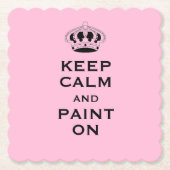 カスタム保Calm （あなたの言葉）ピンク6のセット ペーパーコースター (正面)