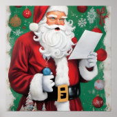 カスタム信じサンタアートクリスマスホリデーサンタ ポスター (正面)