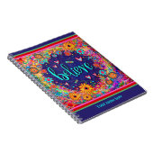 カスタム信じフローラハートバターおもしろいカラフル ノートブック (右側)