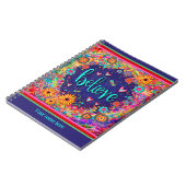 カスタム信じフローラハートバターおもしろいカラフル ノートブック (左側)