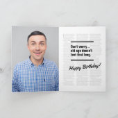 カスタム偽おもしろいGeezersWorld Magazine誕生日C カード (内部)