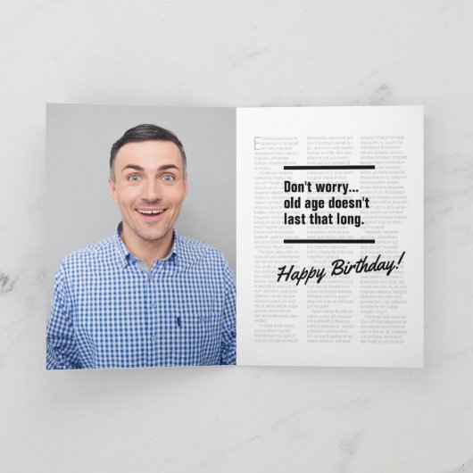 カスタム偽おもしろいGeezersWorld Magazine誕生日C カード (内部)