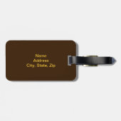 カスタム優雅な茶色のフローララゲージタグ ラゲッジタグ (裏面横)