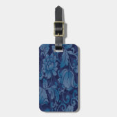 カスタム優雅な青いフローララゲージタグ ラゲッジタグ (正面縦)
