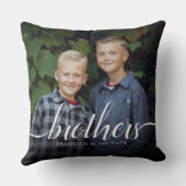 カスタム兄弟姉妹兄弟フォト手書き クッション (裏面)