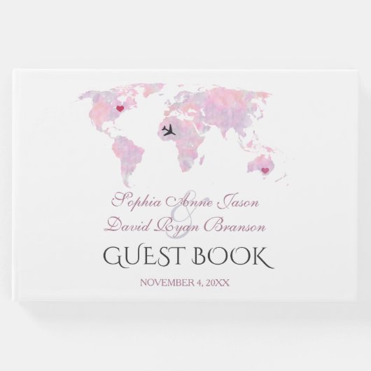 カスタム先の水の色ワールドマ結婚ップ ゲストブック (正面)