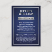 カスタム先物取引カード、ファミリー伝統カード コーリングカード (裏面)