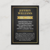 カスタム先物取引カード、ファミリー伝統カード コーリングカード (裏面)