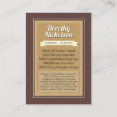 カスタム先物取引カード、ファミリー伝統カード コーリングカード (裏面)