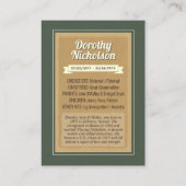 カスタム先物取引カード、ファミリー伝統カード コーリングカード (裏面)