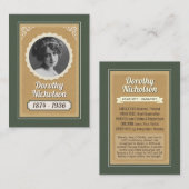 カスタム先物取引カード、ファミリー伝統カード コーリングカード (正面/裏面)