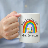 カスタム先生の名前と可愛いクリスマスツリー コーヒーマグカップ