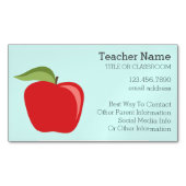 カスタム先生アップルとAppleモダンの マグネット名刺 (正面)