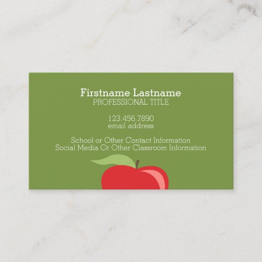 カスタム先生アップルとAppleモダンの 名刺 (正面)