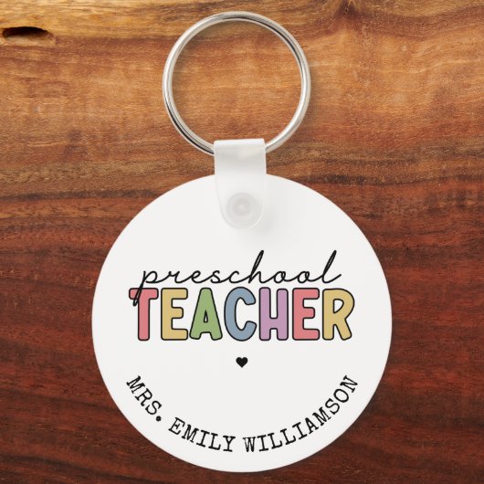 カスタム先生ギフトパーソナライズされた キーホルダー (正面)