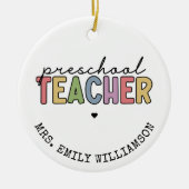 カスタム先生ギフトパーソナライズされた セラミックオーナメント (正面)
