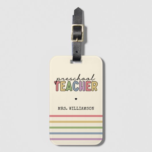 カスタム先生ギフトパーソナライズされた ラゲッジタグ (正面縦)