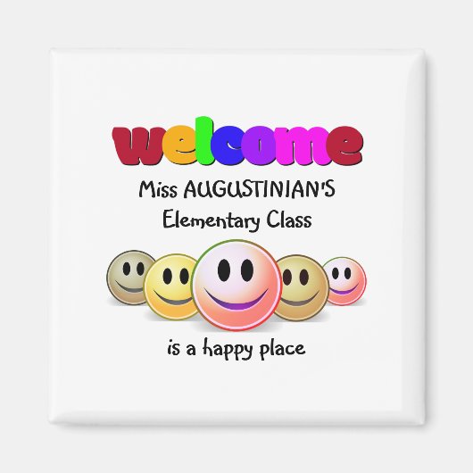 カスタム先生クラスへようこそ マグネット (正面)