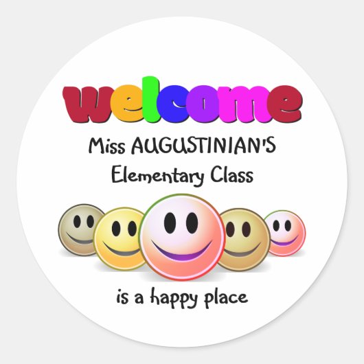 カスタム先生クラス歓迎クラシックラウンドS ラウンドシール (正面)