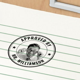 カスタム先生名おもしろい顔承認採点 セルフインキングスタンプ