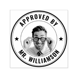 カスタム先生名おもしろい顔承認採点 セルフインキングスタンプ