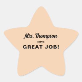 カスタム先生名ジョ素晴らしブ！パステルオレンジ 星シール