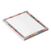 カスタム先生名フローラスタイリッシュトレンディーかわいらし ノートパッド (アングル)