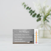 カスタム先生家庭教師素朴Blackboardフラッシュカード 名刺 (スタンド正面)