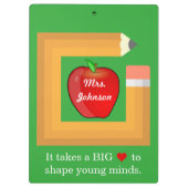 カスタム先生引用文パーソナライズされた先生 クリップボード (裏面)