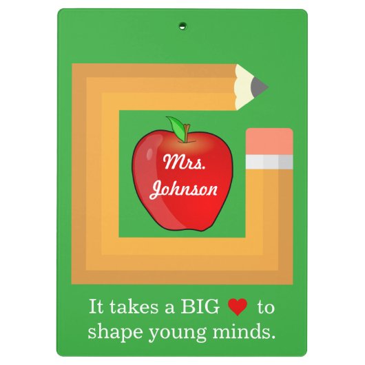 カスタム先生引用文パーソナライズされた先生 クリップボード (裏面)