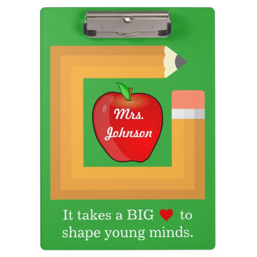 カスタム先生引用文パーソナライズされた先生 クリップボード (正面)