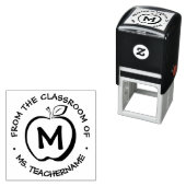 カスタム先生教室モノグラムモダンアップル セルフインキングスタンプ (インサイチュ)