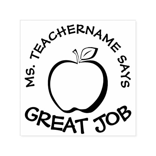 カスタム先生- 素晴らし Appleとのモダン仕事 セルフインキングスタンプ (デザイン)