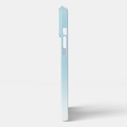 カスタム光アクア海ブルーエレガントモノグラム iPhoneケース (左側面)