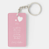 カスタム光シンプルバラ赤面ピンク キーホルダー (裏面)