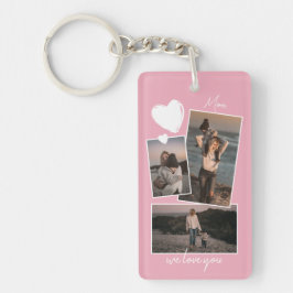 カスタム光シンプルバラ赤面ピンク キーホルダー