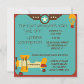 カスタム光レトロパイロット誕生日招待状 招待状 (裏面)