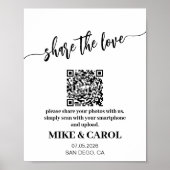 カスタム共有愛を共有する写真qrコード記号 ポスター (正面)