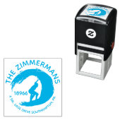 カスタム円形サーフ波ファミリ名 セルフインキングスタンプ (インサイチュ)