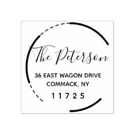 カスタム円形ファ素朴ミリ名 ラバースタンプ