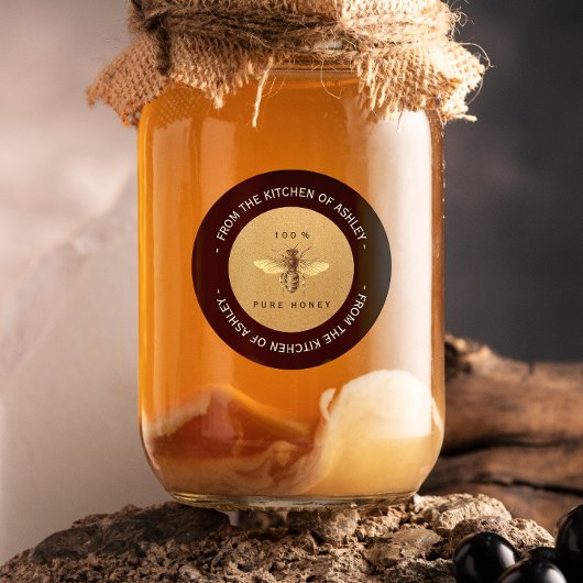 カスタム円形自家製ハニーキッチンクラフトビー ラウンドシール