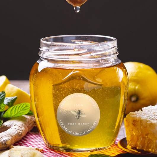 カスタム円形自家製ハニービー金ゴールドガラス ラウンドシール