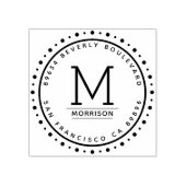 カスタム円縁ど形 |モノグラム差出人住所 ラバースタンプ (インプリント)