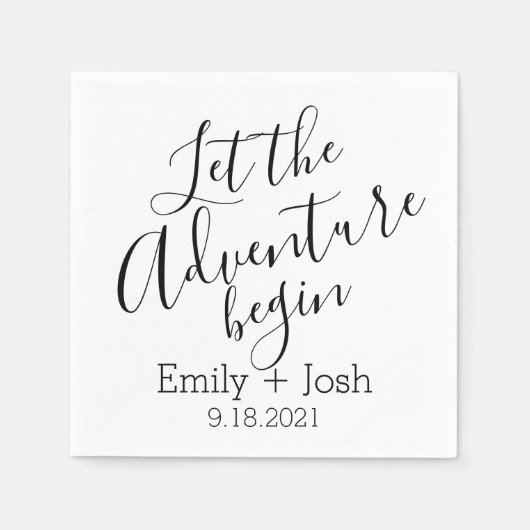 カスタム冒険を始めよパーソナライズされたう スタンダードカクテルナプキン (正面)